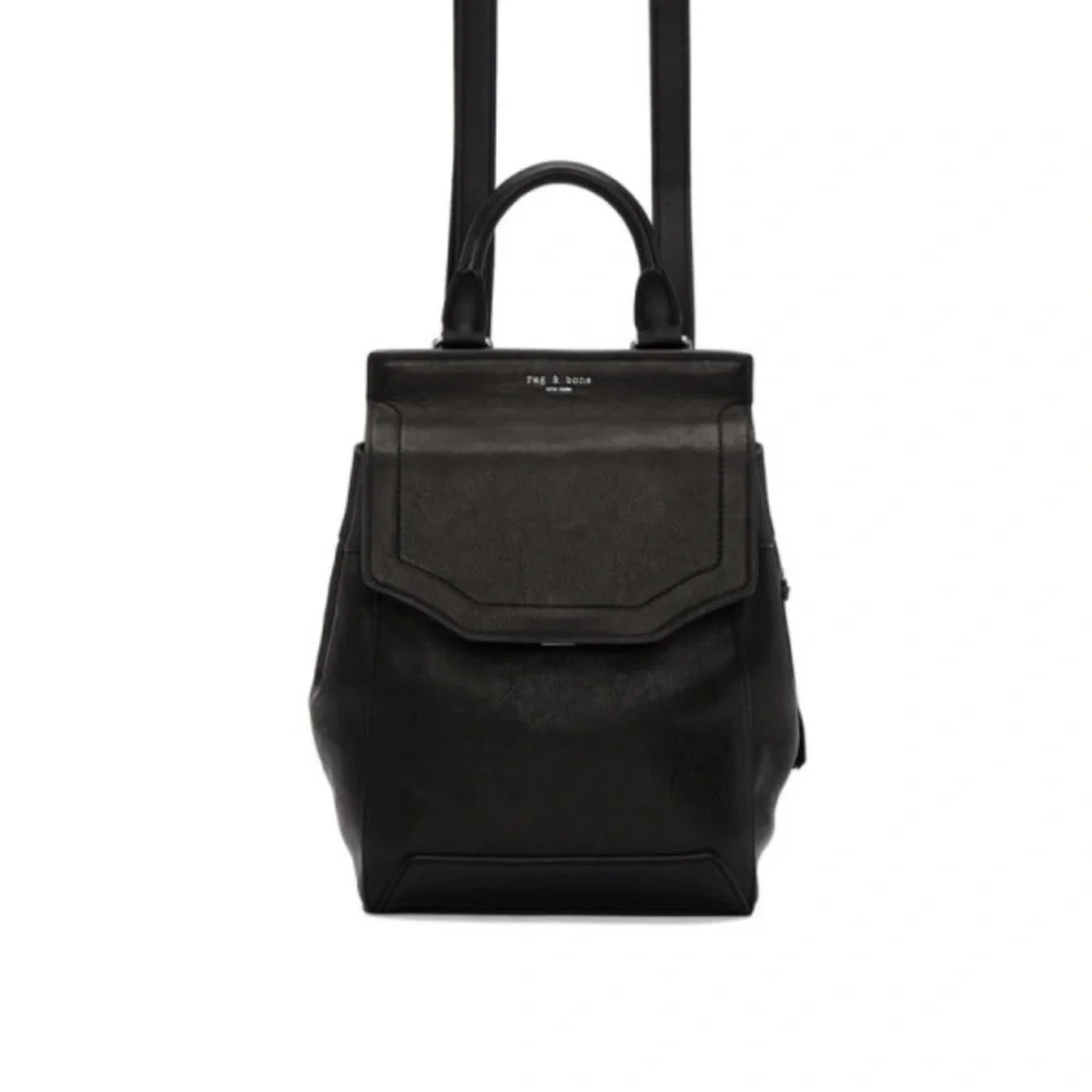 rag & bone Black Leather Backpack